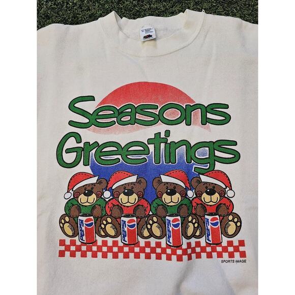 Vintage Pepsi Cola Soda Sweatshirt Pullover Crewneck Adult XL Bears Logo 90s - Picture 2 of 7